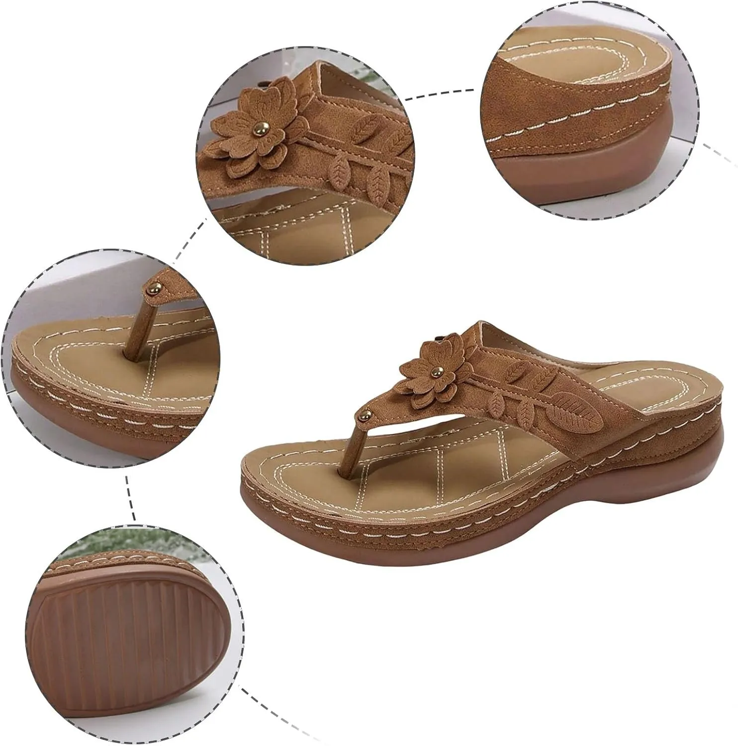Orthopedic Sandals for Women Arch Support Walking Sandals Comfortable Wedge Sandals Flip Flops Thong Summer Sandals