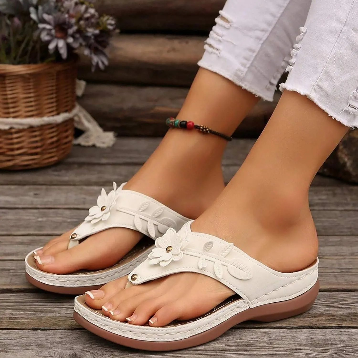 Orthopedic Sandals for Women Arch Support Walking Sandals Comfortable Wedge Sandals Flip Flops Thong Summer Sandals