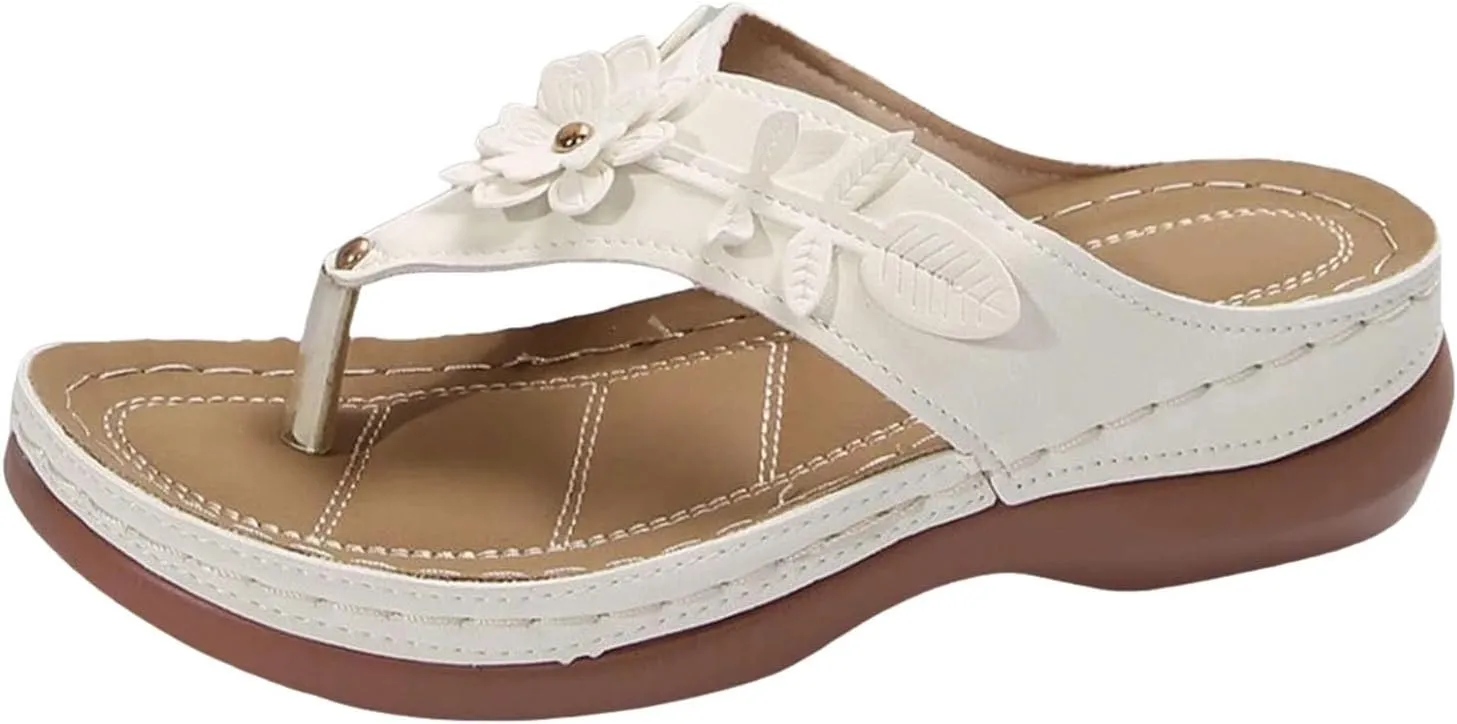 Orthopedic Sandals for Women Arch Support Walking Sandals Comfortable Wedge Sandals Flip Flops Thong Summer Sandals