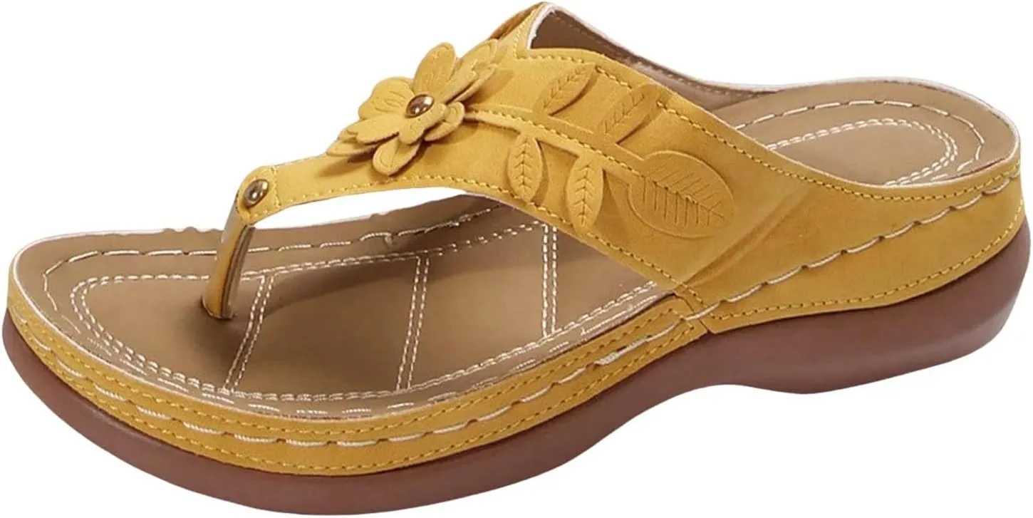 Orthopedic Sandals for Women Arch Support Walking Sandals Comfortable Wedge Sandals Flip Flops Thong Summer Sandals