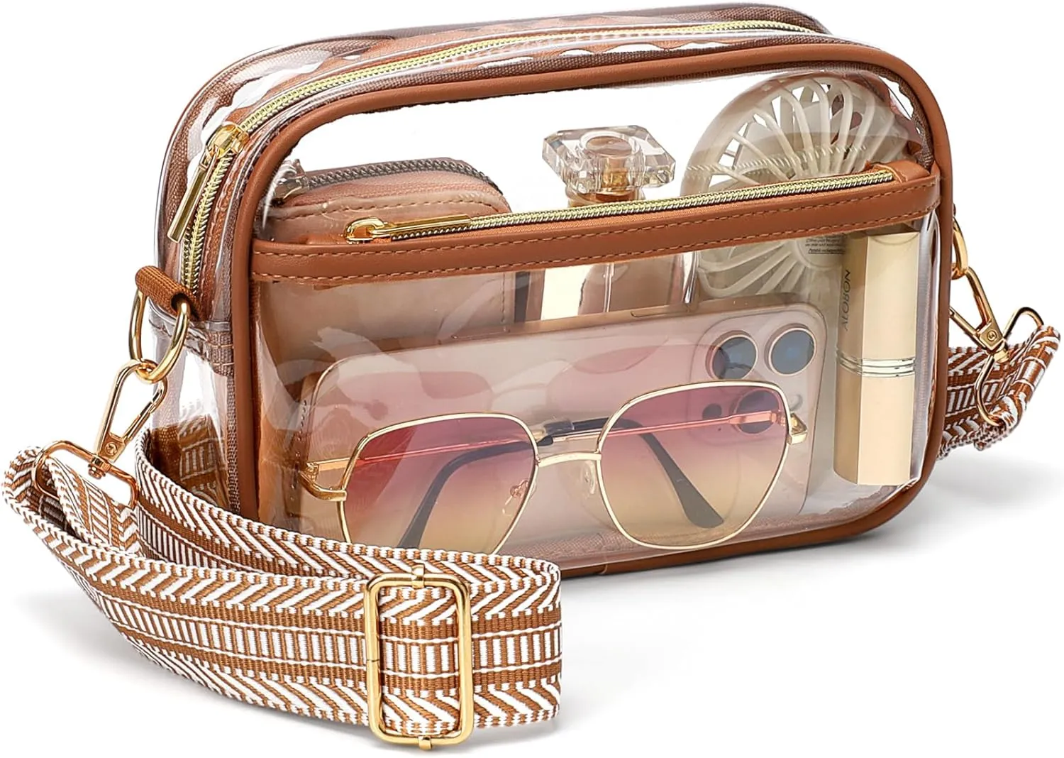 PACKISM Clear Bag for Stadium Events - Clear Purses for Women Stadium Crossbody Concert Bag for Game Day Sports, Festival