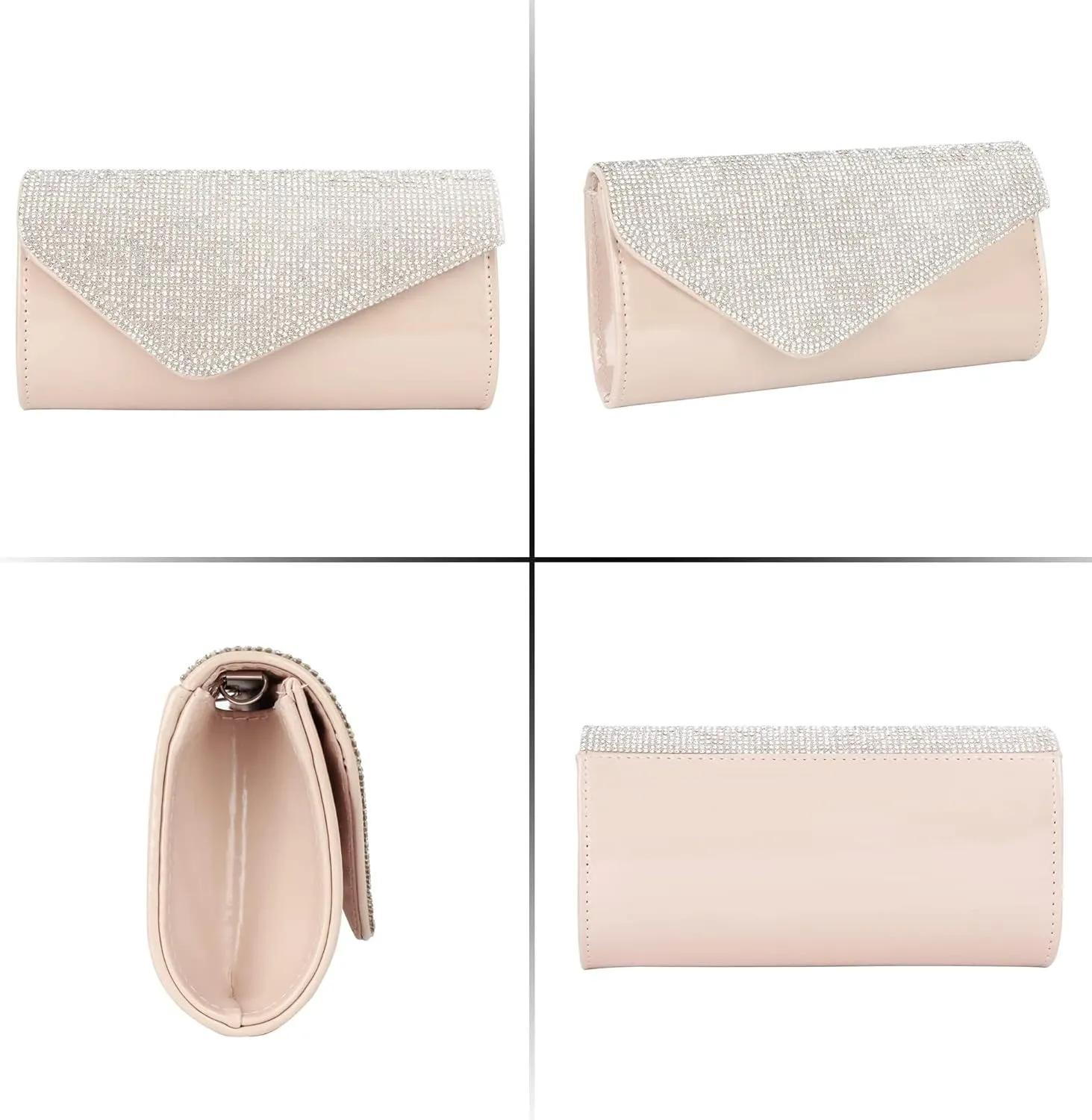 Party Prom Wedding Envelope Crossbody Handbags Dark Ladies Frosted Satin Evening Clutch Purse