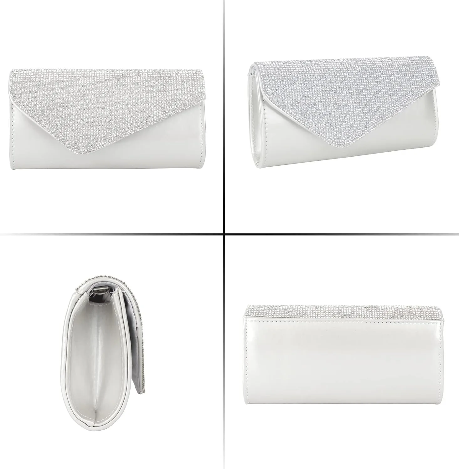 Party Prom Wedding Envelope Crossbody Handbags Dark Ladies Frosted Satin Evening Clutch Purse