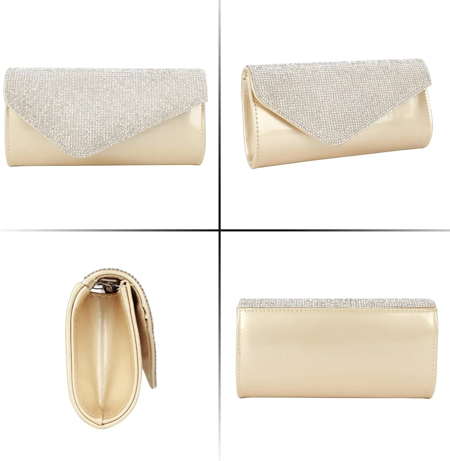 Party Prom Wedding Envelope Crossbody Handbags Dark Ladies Frosted Satin Evening Clutch Purse
