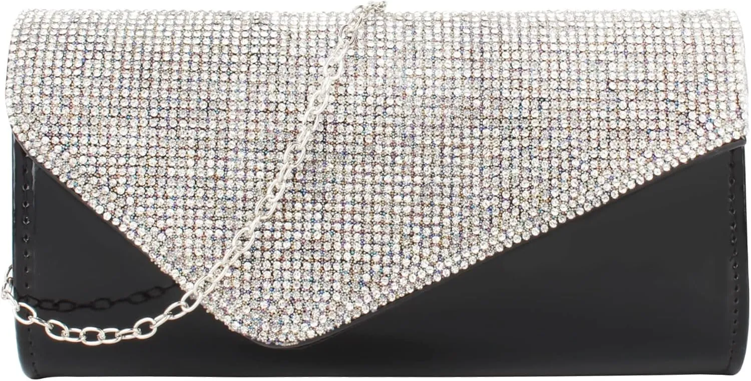 Party Prom Wedding Envelope Crossbody Handbags Dark Ladies Frosted Satin Evening Clutch Purse