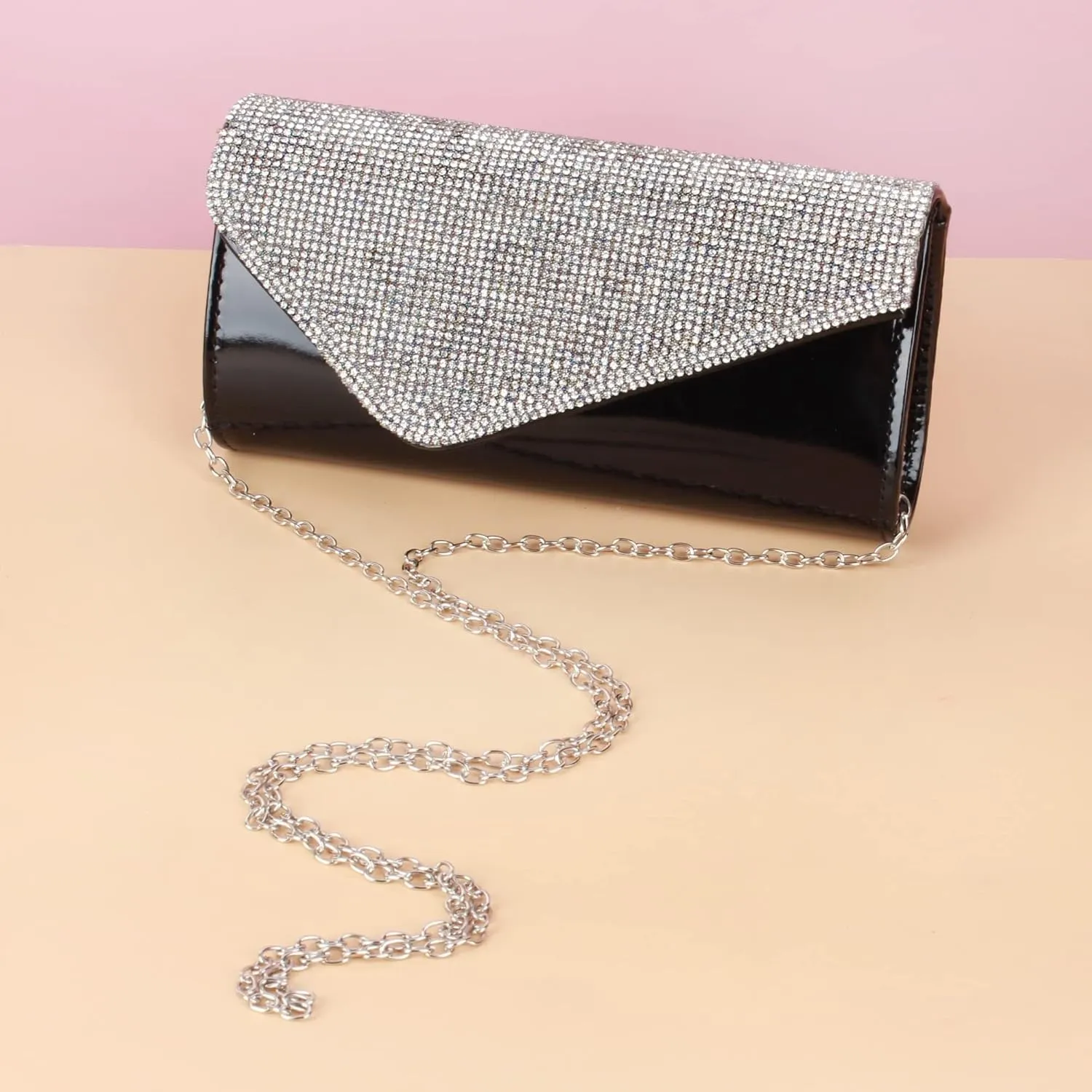 Party Prom Wedding Envelope Crossbody Handbags Dark Ladies Frosted Satin Evening Clutch Purse