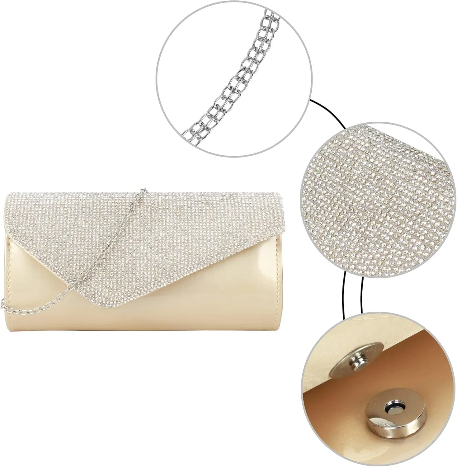 Party Prom Wedding Envelope Crossbody Handbags Dark Ladies Frosted Satin Evening Clutch Purse