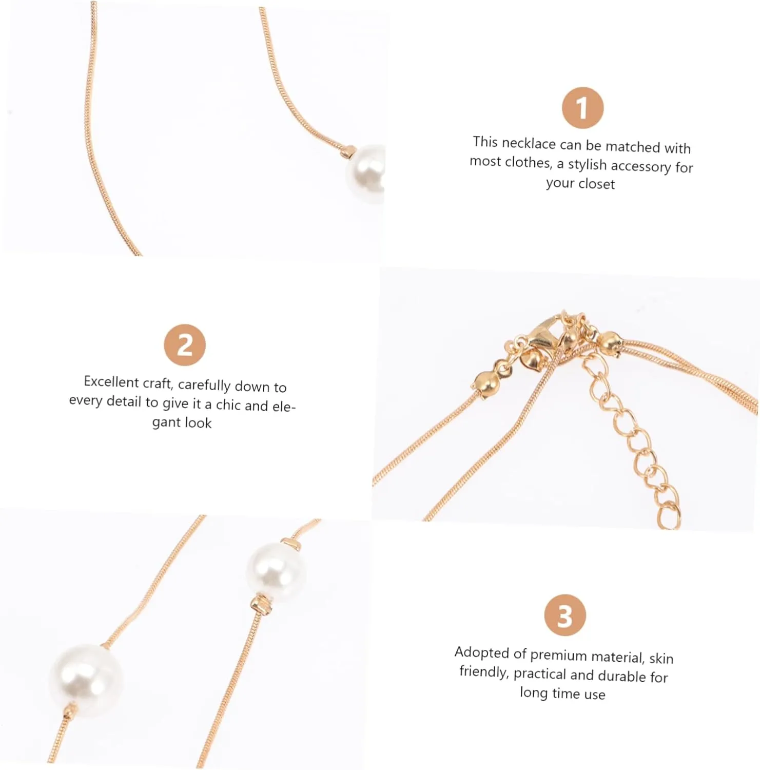 Pearl Necklace Women Necklaces Jewelry Layered Necklace Pearl Clavicle Necklace Pearls Necklace Pearl