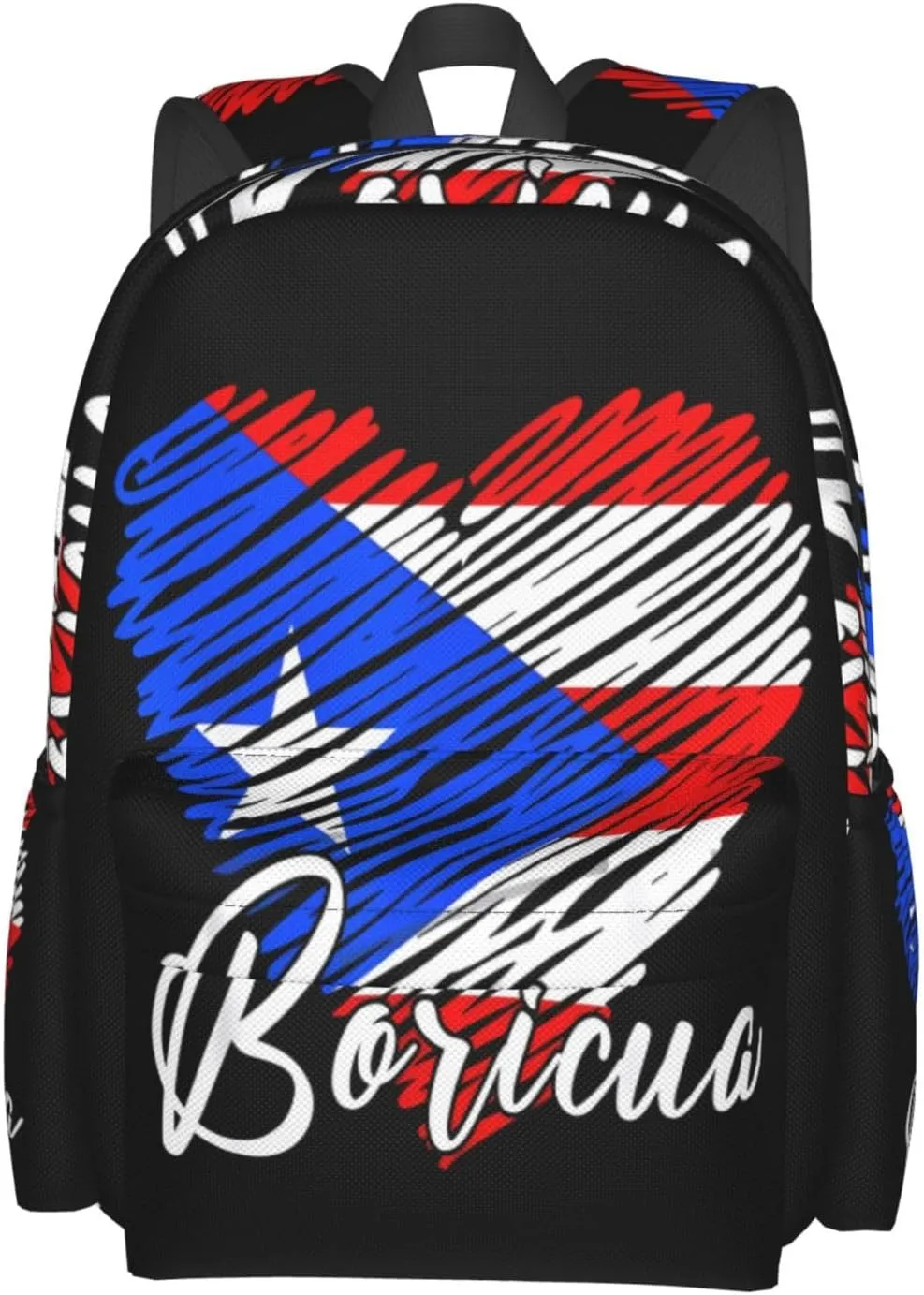 Puerto Rican Boricua Puerto Rico Heart Laptop Backpack Work Travel Backpacks Business Rucksack Casual Outdoor Daypack with Adjustable Strap Bags for Sports Office Gym Hiking