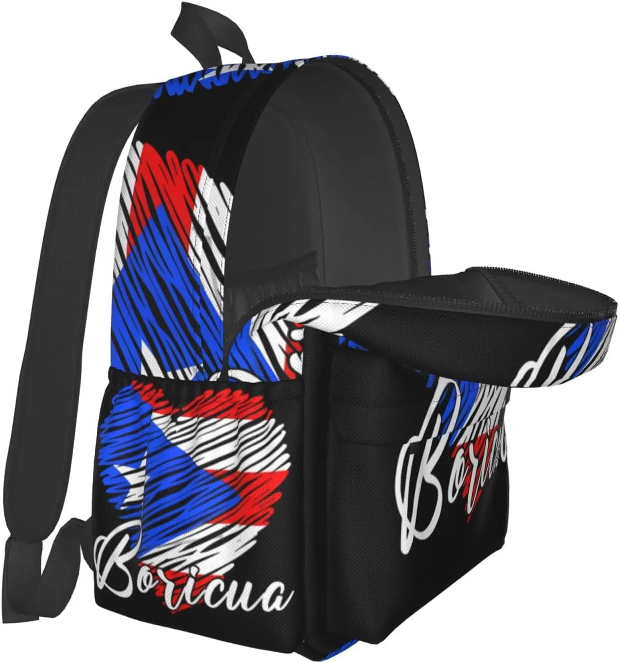 Puerto Rican Boricua Puerto Rico Heart Laptop Backpack Work Travel Backpacks Business Rucksack Casual Outdoor Daypack with Adjustable Strap Bags for Sports Office Gym Hiking
