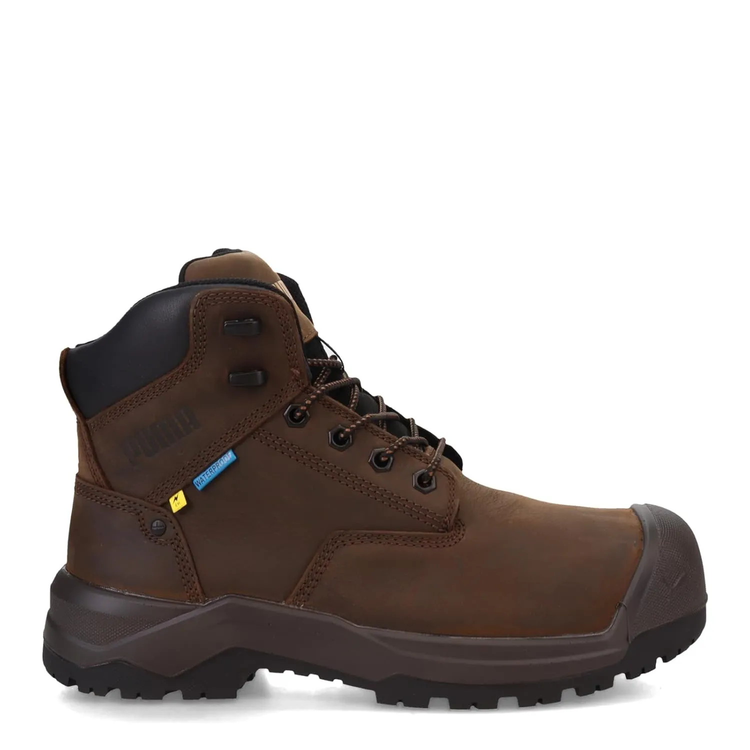 PUMA Men's Granite 6" Metatarsal Guard Composite Toe Industrial Boot, Brown, 10