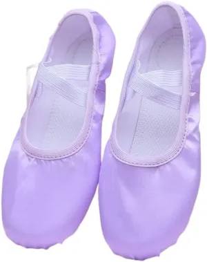 Pure Satin Pink Flesh Blue Color from Child 23 to Women 43 Girls Kids Pointe Shoes Dance Slippers Ballerina Practice Ballet Shoe(Lavender,32)