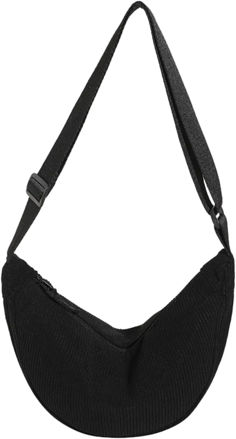 Purses for Women Crossbody Anti Theft Fashion Canvas Hippie Crossbody Bags Carry on Bag for Airplanes Women(Black)