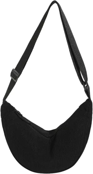 Purses for Women Crossbody Anti Theft Fashion Canvas Hippie Crossbody Bags Carry on Bag for Airplanes Women(Black)
