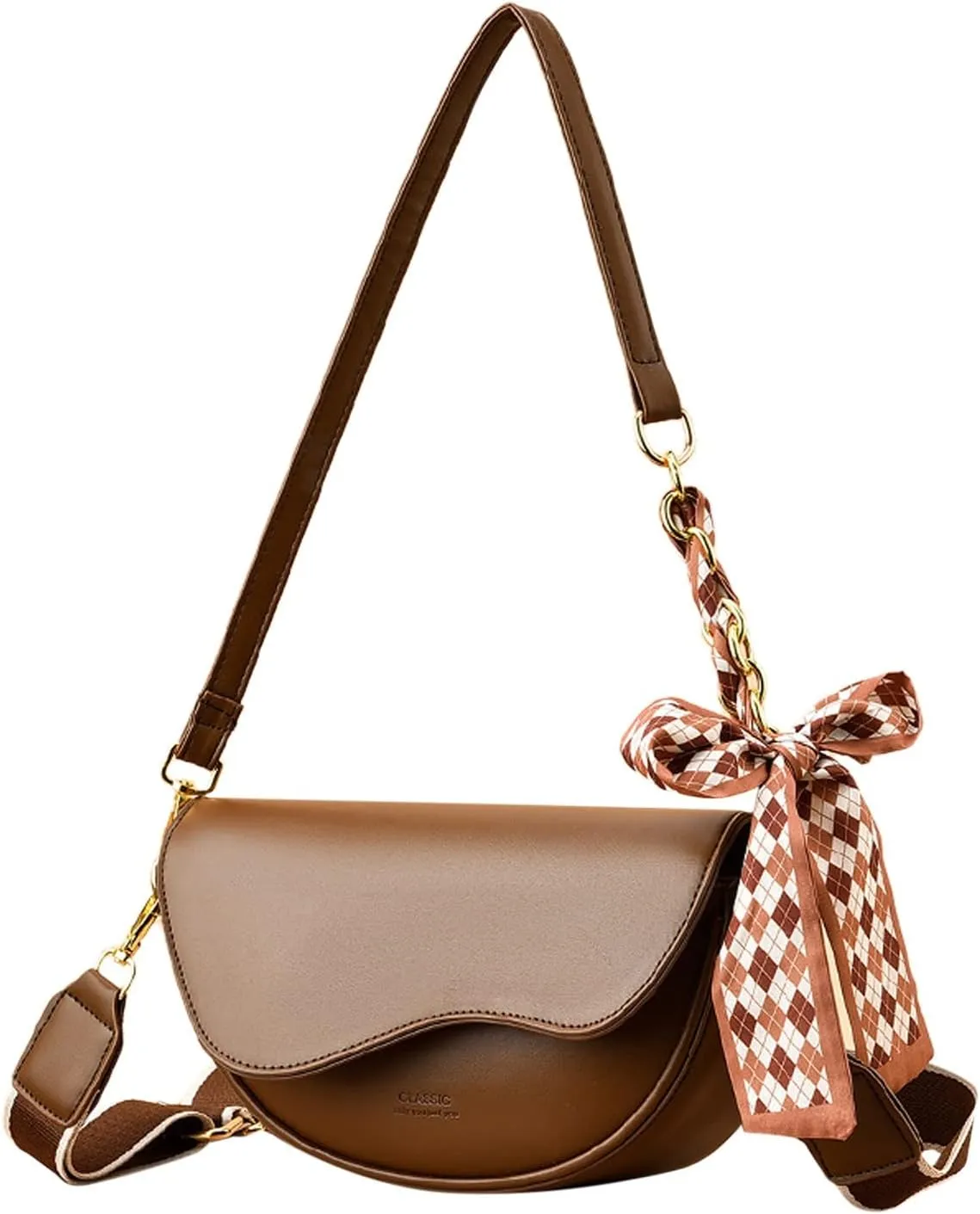 Purses for Women Crossbody Anti Theft Fashion Cotton Canvas Handbags Tote Purses Multi Compartment Purse(Brown)