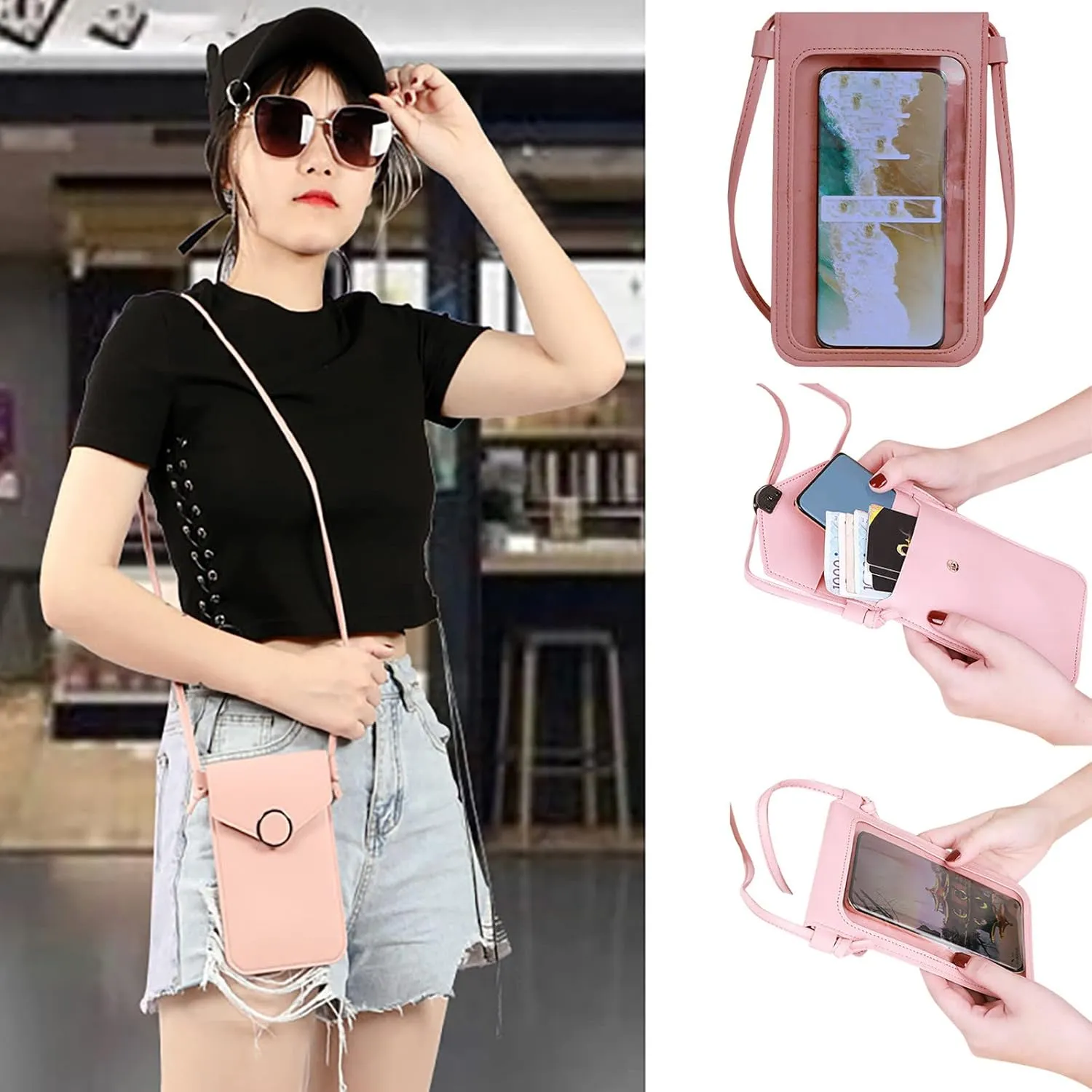 Purses for Women Crossbody Anti Theft Retro Studded Crossbody Bags Small Shoulder Purses Transparent Bag(D)