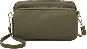 Quilted Crossbody Bags for Women Fashion Cotton Canvas Handbags Tote Purses Carry Options for Work and Daily Use(Green)