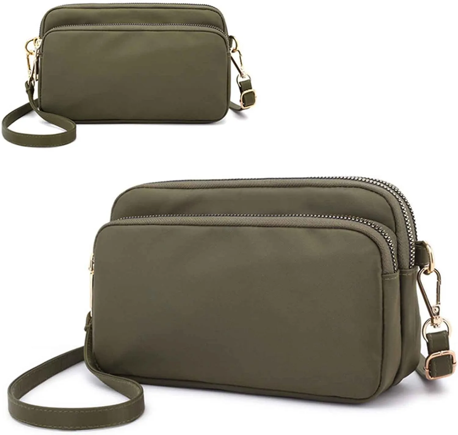 Quilted Crossbody Bags for Women Fashion Cotton Canvas Handbags Tote Purses Carry Options for Work and Daily Use(Green)