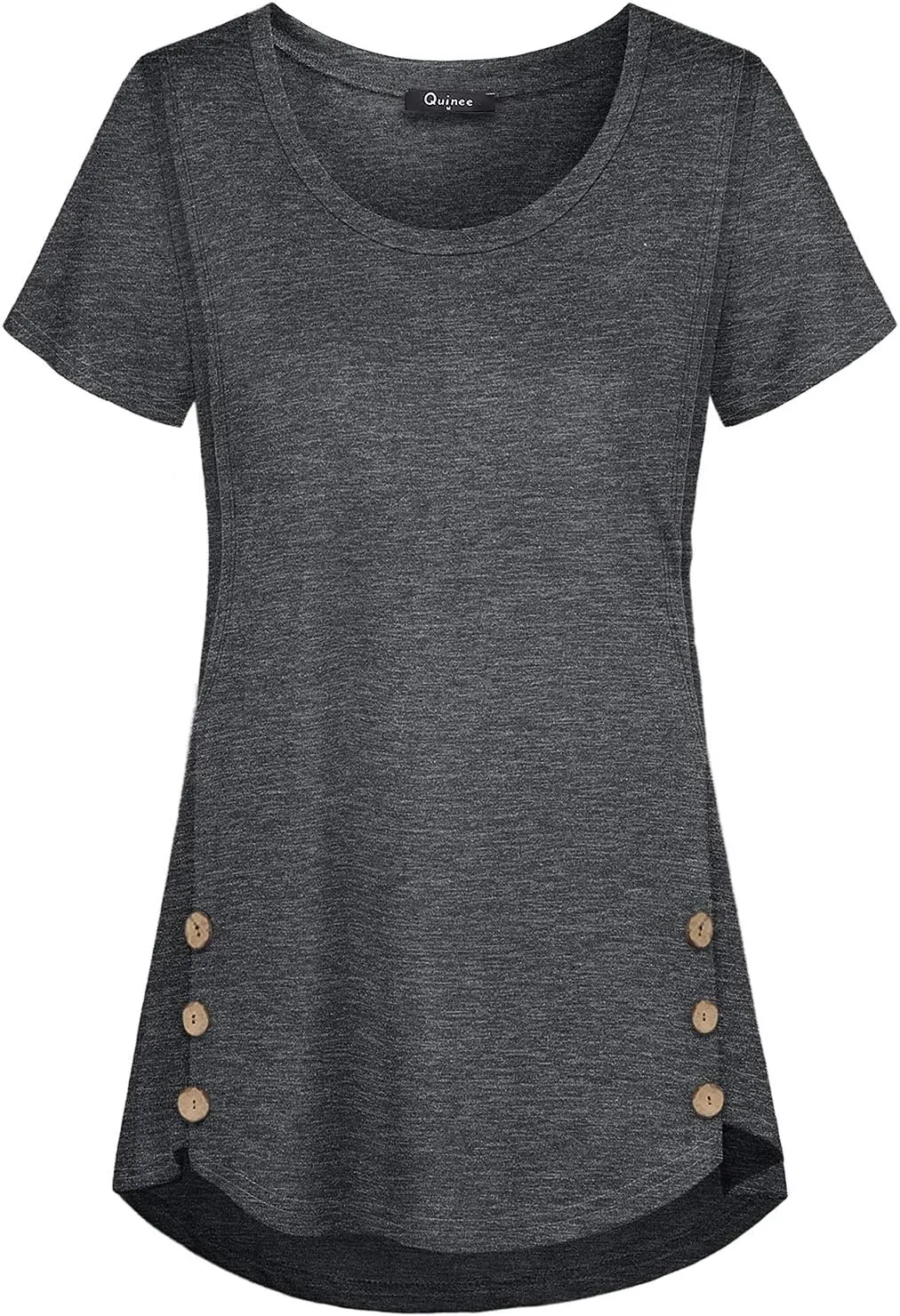 Quinee Women's Casual Button Side Nursing Tops Maternity Breastfeeding Tunic