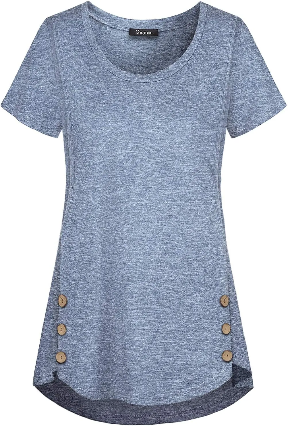 Quinee Women's Casual Button Side Nursing Tops Maternity Breastfeeding Tunic