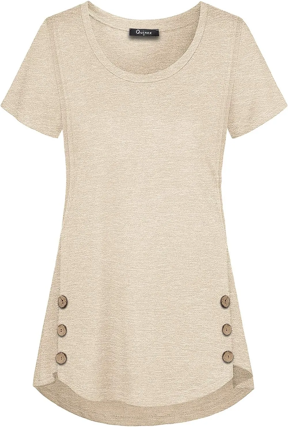 Quinee Women's Casual Button Side Nursing Tops Maternity Breastfeeding Tunic