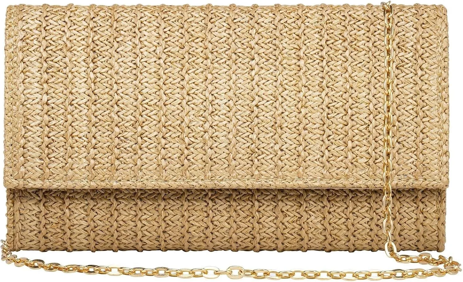 Raffia Evening Purse Envelope Clutch Handbag Shoulder Crossbody Bag Beach Trendy for Travel Straw Clutch Purse