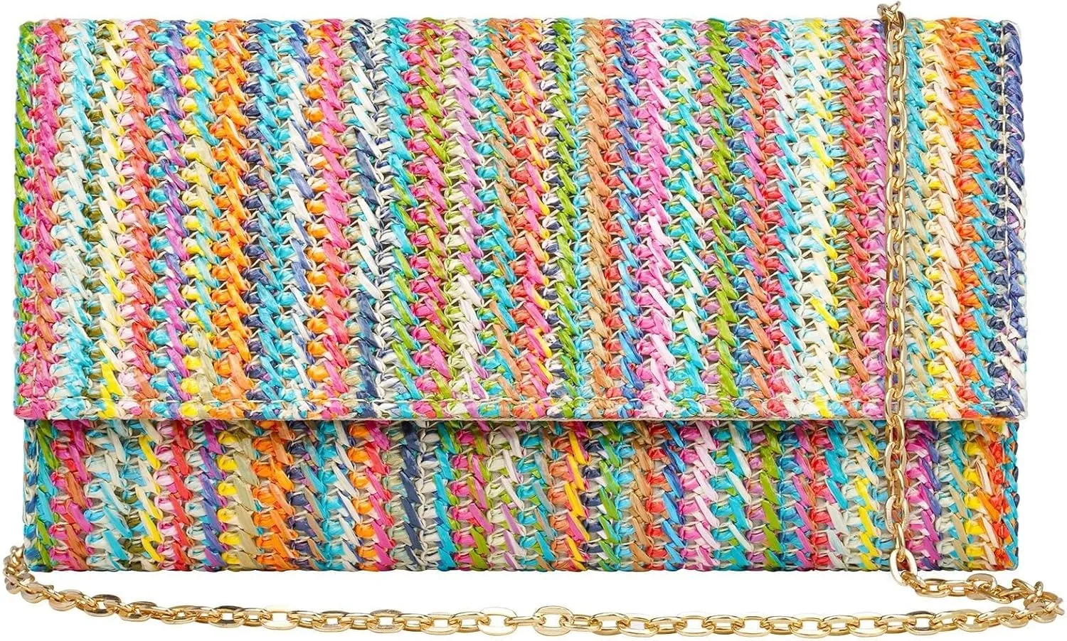 Raffia Evening Purse Envelope Clutch Handbag Shoulder Crossbody Bag Beach Trendy for Travel Straw Clutch Purse
