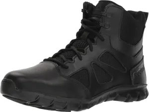 Reebok Men's Rb8605 Sublite Cushion Tactical 6" Soft Toe Boot with Side Zipper Black Military