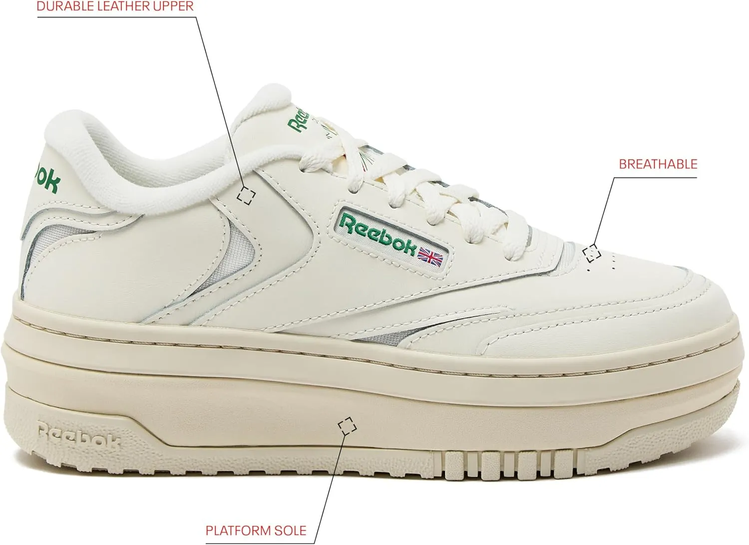 Reebok Women's Club C Extra Platform Sneakers