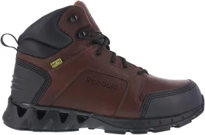 Reebok Work Men's 6 Athletic Cushguard Carbon Toe Boot Dark Safety, Zigkick Work RB7605, Brown