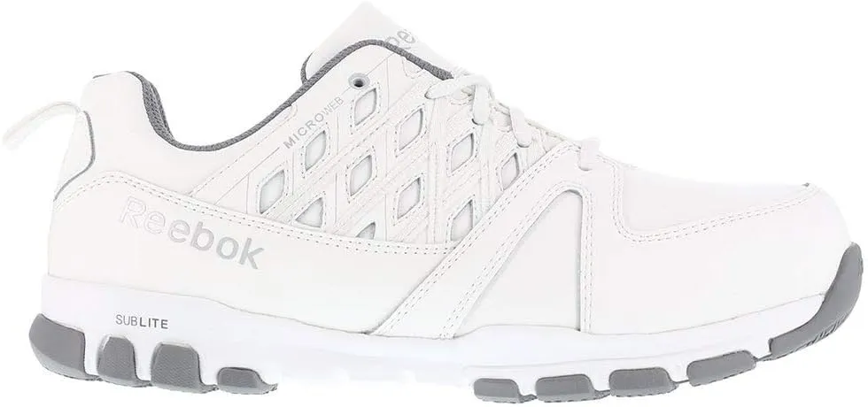 Reebok Work Women's RB434 Sublite Cushion Work Safety Toe Athletic Steel Oxford Shoe White