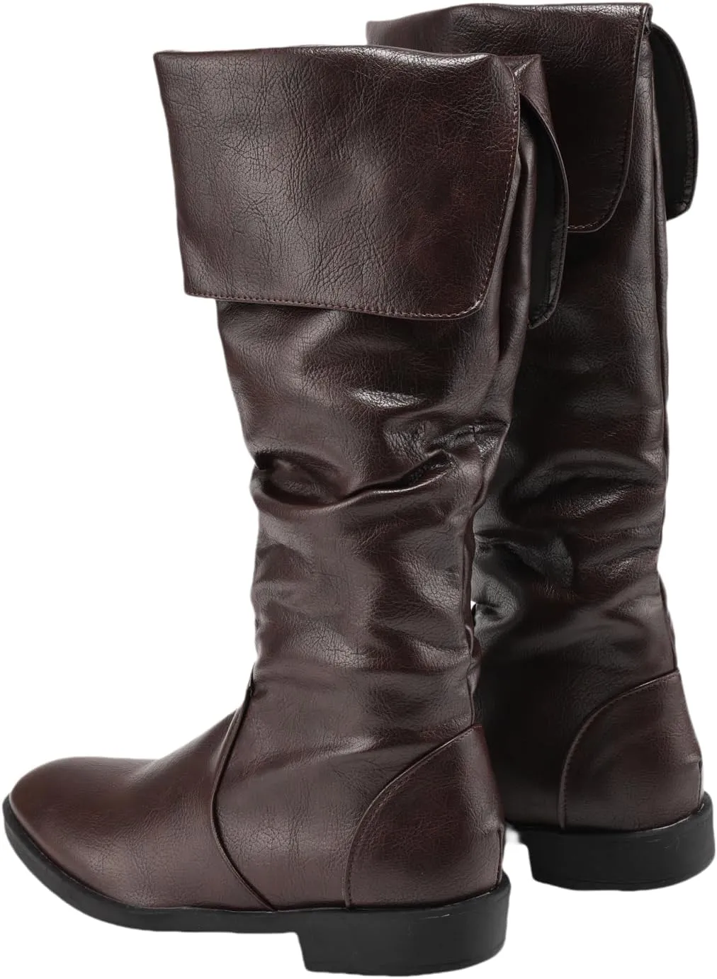 Renaissance Medieval Pirate Boots Mens Western Knight Boots Flat Jazz Pull On Mid Calf Gothic Cosplay Shoes