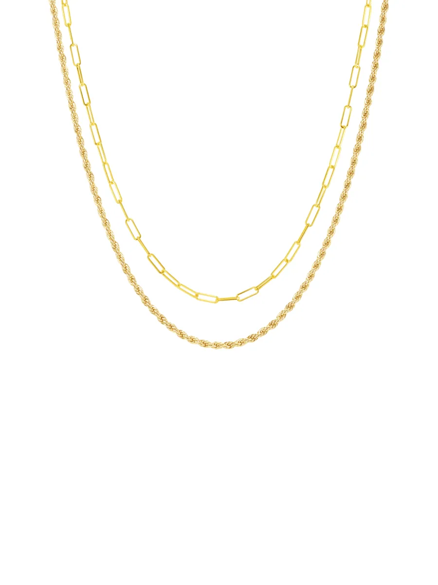 Rope Chain   Paperclip Chain Necklace Set