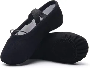 RUQIJI Canvas Ballet Shoes for Girls/Toddlers/Kids/Women, Ballet Practice Shoes/Full Sole Ballet Slippers/Better Fit Dance Shoes