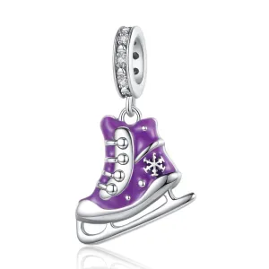 S925 Silver Purple Ice Skates Shoes