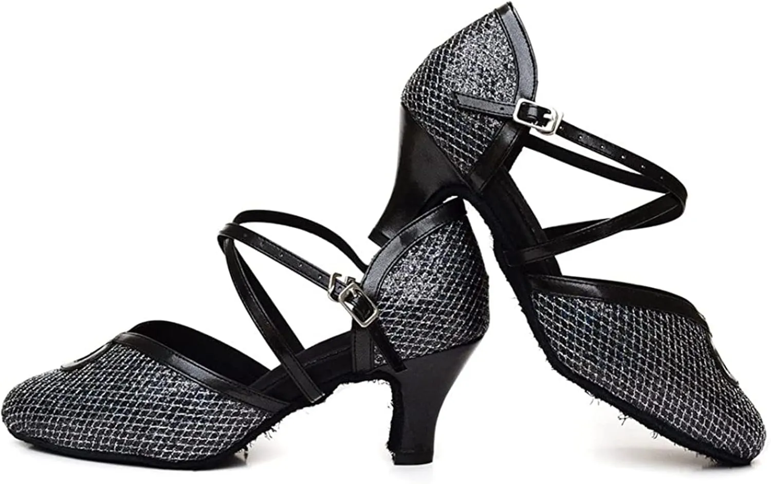 Sequin Women's Suede Sole Party Wedding Shoes Practice Ballroom Dance Shoes for 1920S
