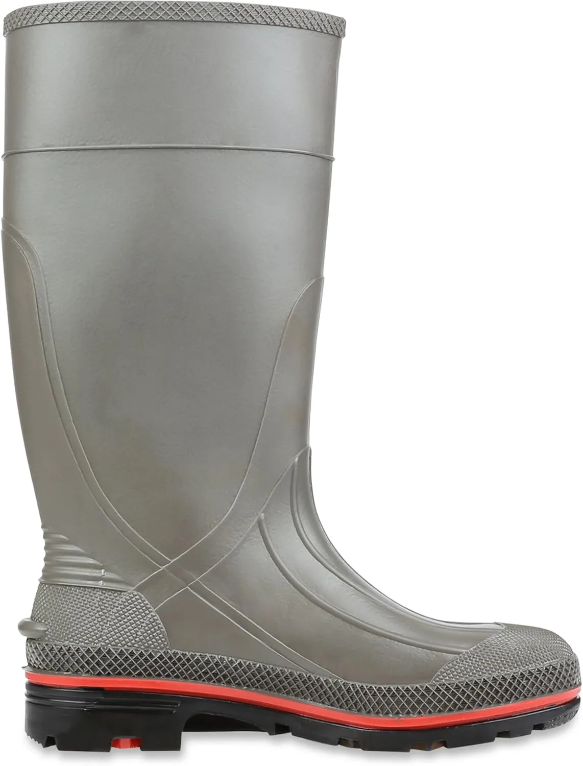 Servus Pro 15" PVC Chemical-Resistant Soft Toe Men's Work Boots, Gray, Red & Black (75102)