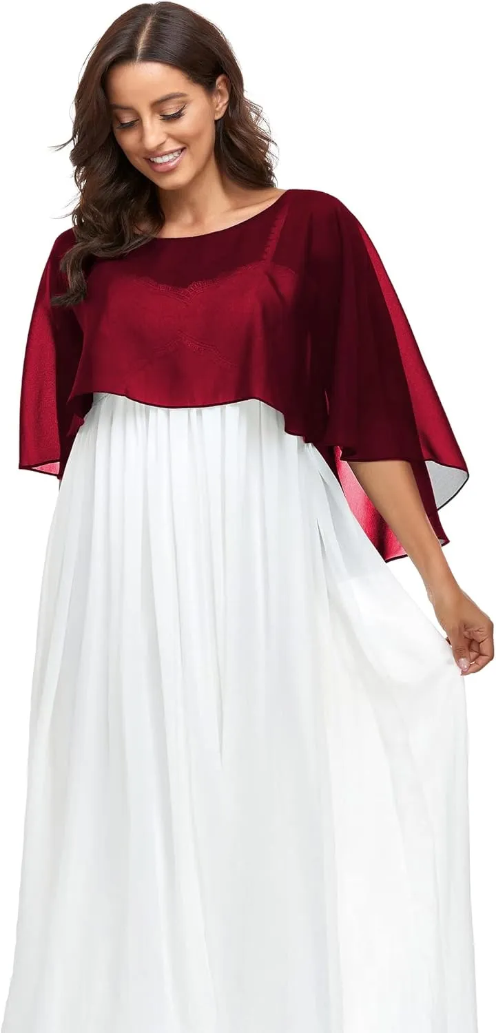 Sheer Shawls and Wraps for Evening Dresses Chiffon Capes for Women Soft Wedding Cover Up