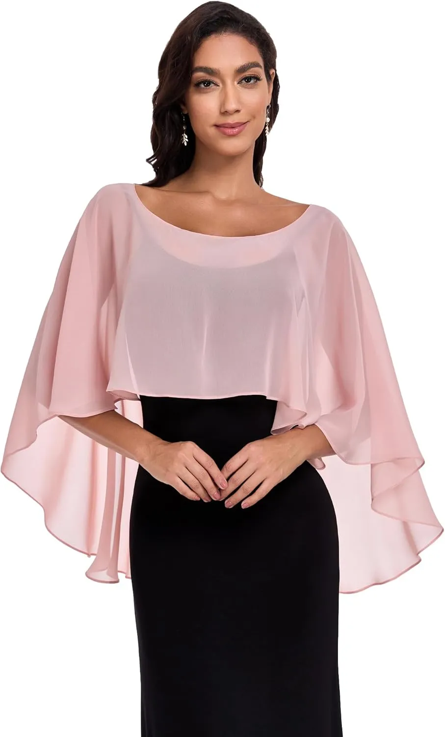 Sheer Shawls and Wraps for Evening Dresses Chiffon Capes for Women Soft Wedding Cover Up
