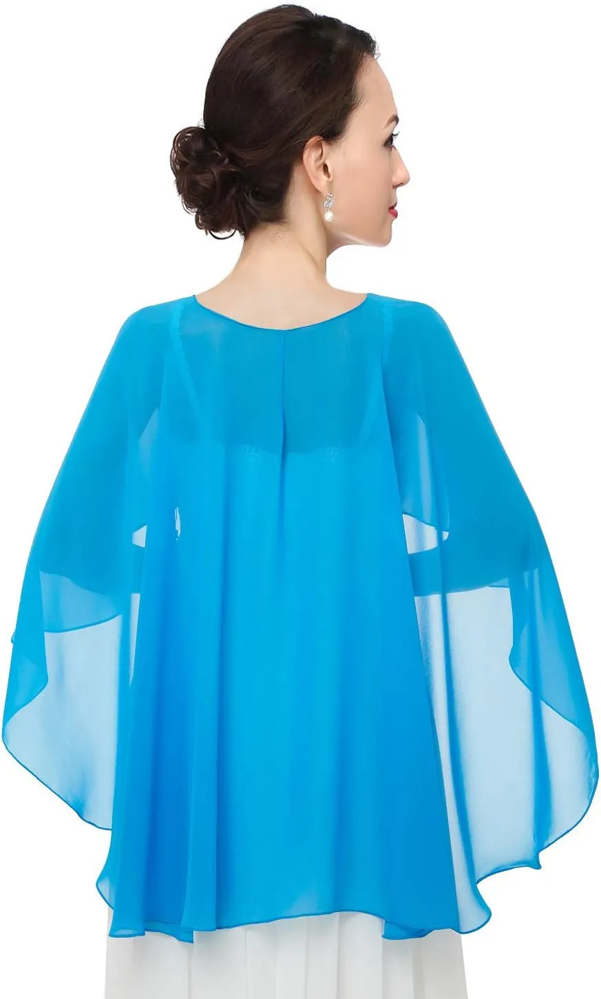 Sheer Shawls and Wraps for Evening Dresses Chiffon Capes for Women Soft Wedding Cover Up