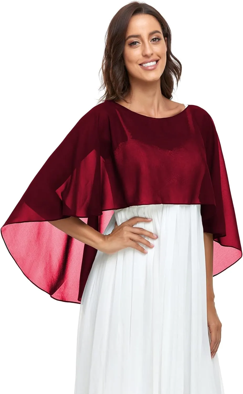 Sheer Shawls and Wraps for Evening Dresses Chiffon Capes for Women Soft Wedding Cover Up