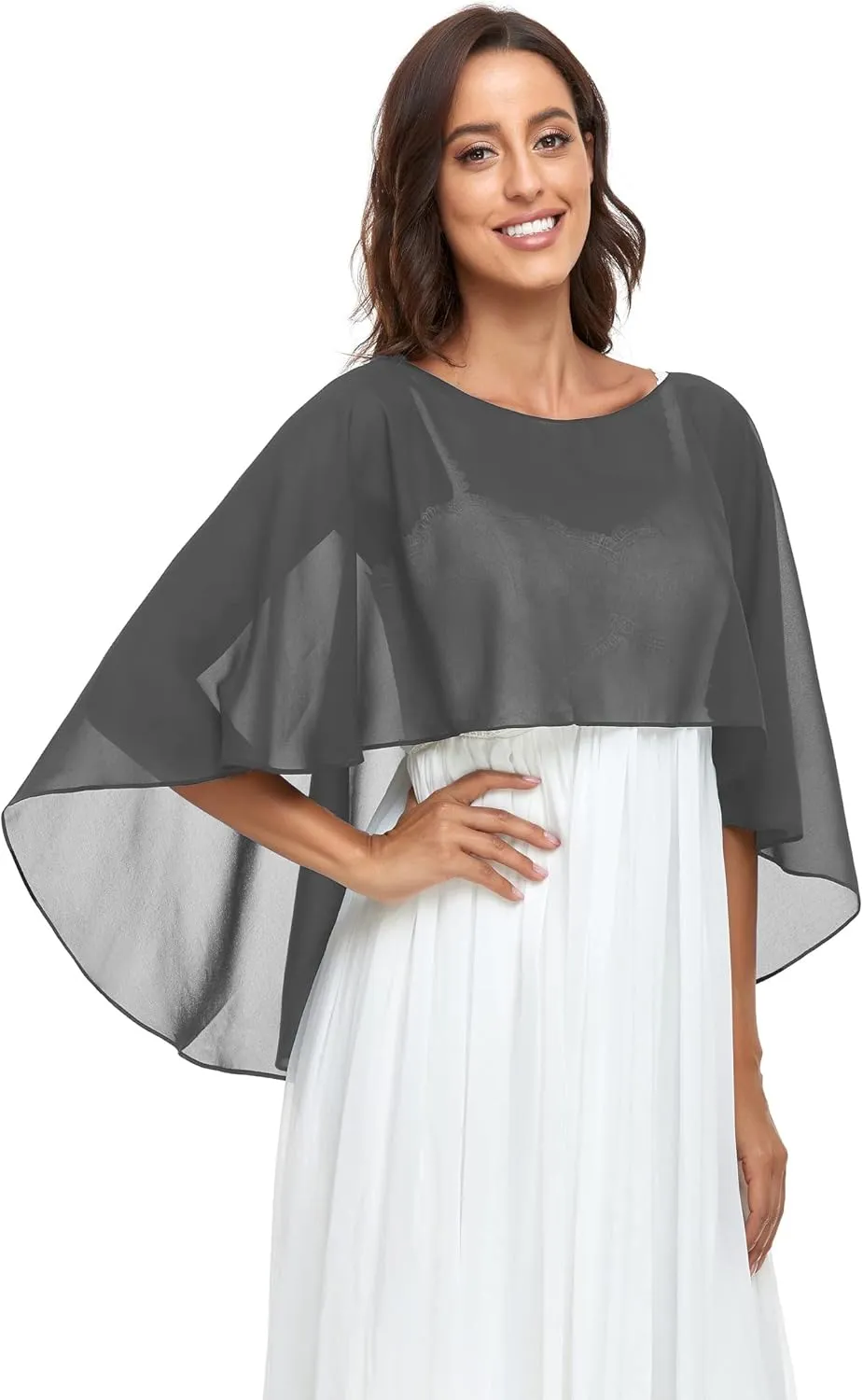 Sheer Shawls and Wraps for Evening Dresses Chiffon Capes for Women Soft Wedding Cover Up
