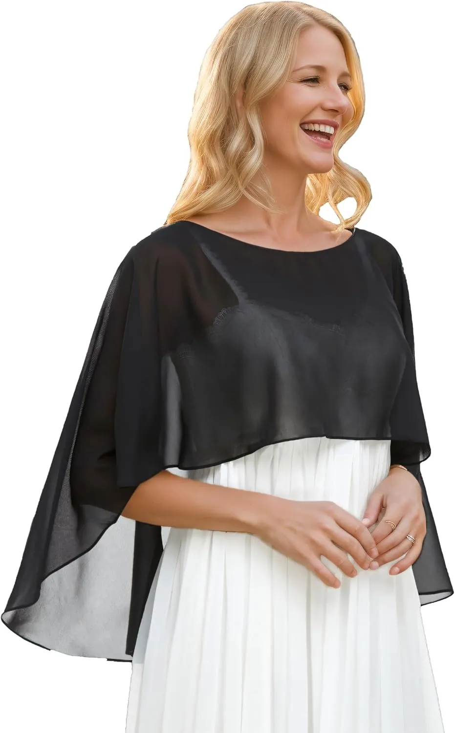 Sheer Shawls and Wraps for Evening Dresses Chiffon Capes for Women Soft Wedding Cover Up