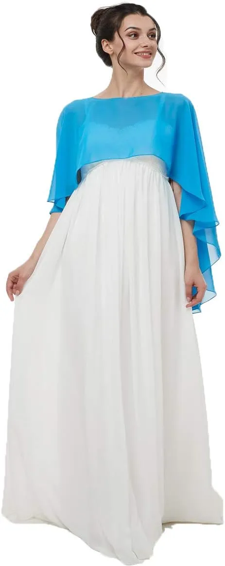 Sheer Shawls and Wraps for Evening Dresses Chiffon Capes for Women Soft Wedding Cover Up