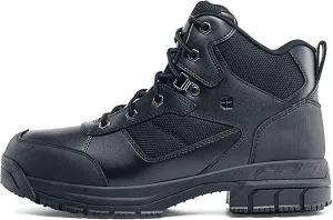Shoes for Crews Voyager II, Men's, Women's, Unisex Steel Toe (ST) Work Boots, Slip Resistant, Water Resistant, Black, Men's 15 / Women's 16.5