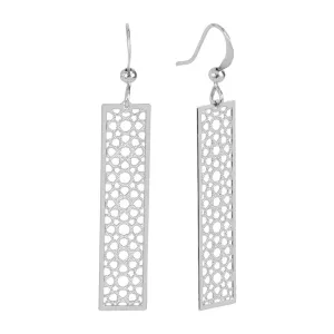 Silver Filigree Bar Dangle Earrings