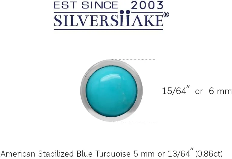 Silvershake 5MM Round Shape Cabochon Birthstone Gemstones White Gold Plated or Yellow Gold Plated 925 Sterling Silver Stud Post Earrings Jewelry for Women or Teens