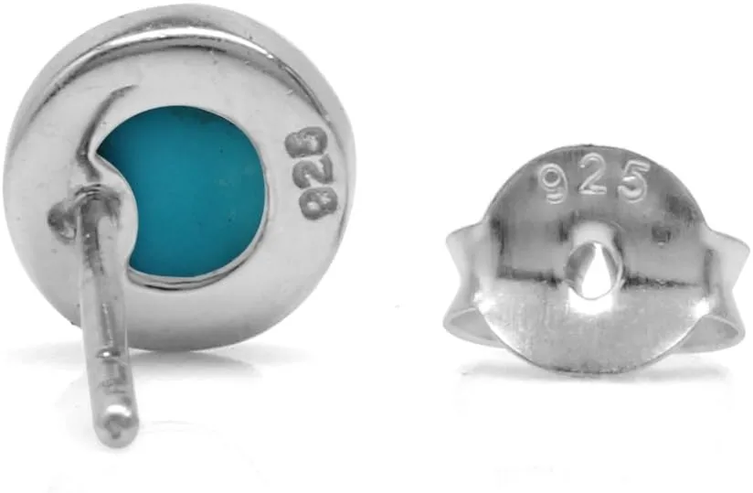 Silvershake 5MM Round Shape Cabochon Birthstone Gemstones White Gold Plated or Yellow Gold Plated 925 Sterling Silver Stud Post Earrings Jewelry for Women or Teens