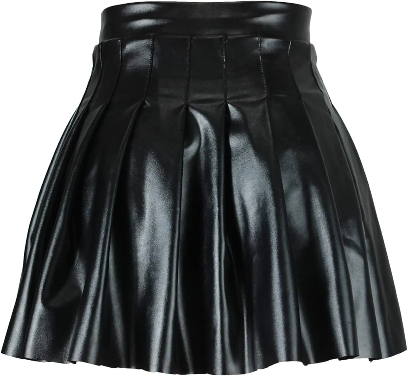 Skirt Short High Pleated Waist Elegant Solid Leather Women's Skirt Skirt Skort for Women