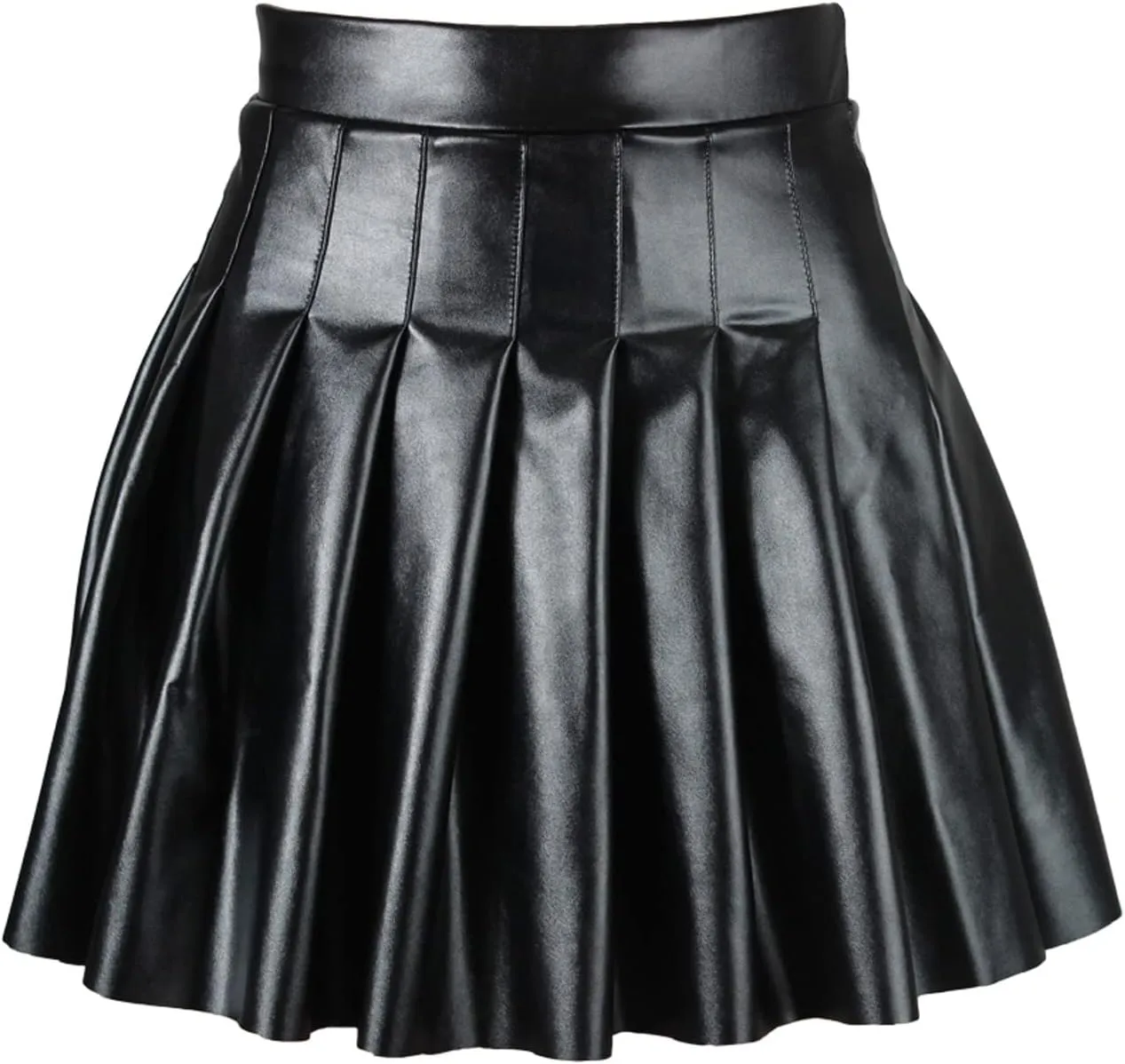 Skirt Short High Pleated Waist Elegant Solid Leather Women's Skirt Skirt Skort for Women